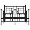 vidaXL Metal Bed Frame without Mattress with Footboard Black 135x190cm