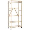vidaXL Clothes Rack with Shelves and Wheels 90x40x179,5 cm Bamboo