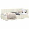 vidaXL Corner Bed Frame with Headboard Cream 100 cm x 200 cm Velvet