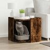vidaXL Cat Litter Box Enclosure Smoked Oak 53x53x51 cm Engineered Wood