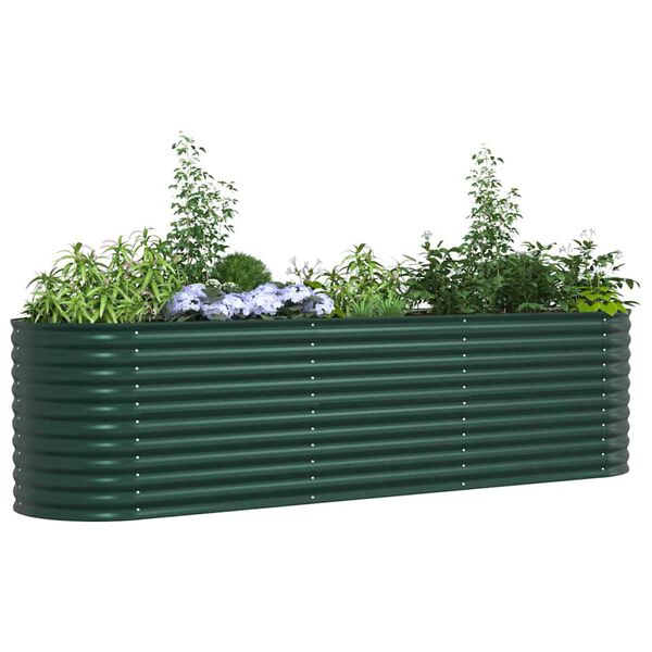 vidaXL Garden Raised Bed Green 320 x 80 x 81 cm Steel