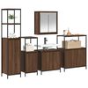 vidaXL Bathroom Furniture Set with Shelf 5 pcs Brown oak and Black