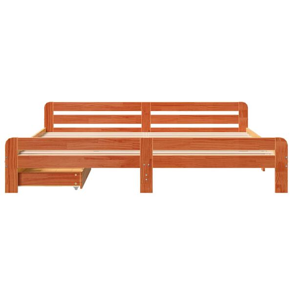 vidaXL Bed frame without Mattress Wax Brown 180x200 cm Super King Solid Wood Pine