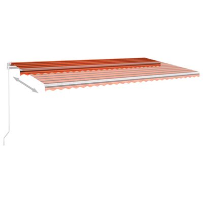vidaXL Automatic Retractable Awning with Posts 6x3 m Orange&Brown