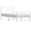 vidaXL Metal Bed Frame without Mattress with Footboard White 90x200cm