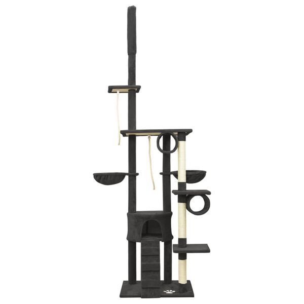 vidaXL Floor to Ceiling Cat Tree Dark Grey 220-240 cm