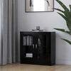 vidaXL Vitrine Cabinet Black 82.5x30.5x80 cm Engineered Wood