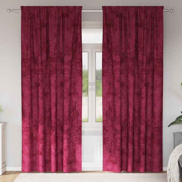 vidaXL Velvet Curtains 2 pcs Wine red 245 x 140 cm Velvet