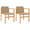 vidaXL Garden Chairs with Cushions 2 pcs Beige Poly Rattan&Solid Wood