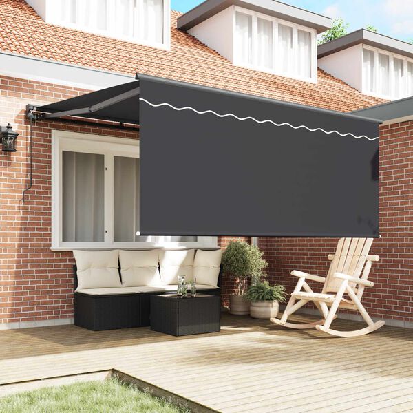 vidaXL Retractable Awning Manual Anthracite 300 x 250 cm