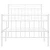 vidaXL Metal Bed Frame without Mattress with Footboard White 90x190cm
