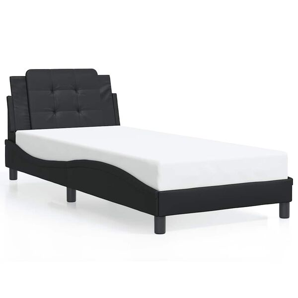 vidaXL Bed Frame without Mattress "Zadar" Black 90x200 cm Faux Leather