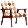 vidaXL Armchair White and Brown Real Goat Leather