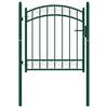 vidaXL Fence Gate Emmen with Arched Top Steel 100x86 cm Green