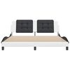 vidaXL Bed Frame without Mattress "Zadar" White and Black 180x200 cm Super King Faux Leather