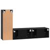 vidaXL TV Cabinet Set Wall-mounted 3 pcs Black Oak Engineered Wood