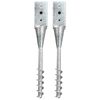 vidaXL Ground Spikes 2 pcs Silver 10x10x57 cm Galvanised Steel