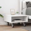 vidaXL Side Table with Wheels White 50.5 x 50 x 30 cm Engineered Wood