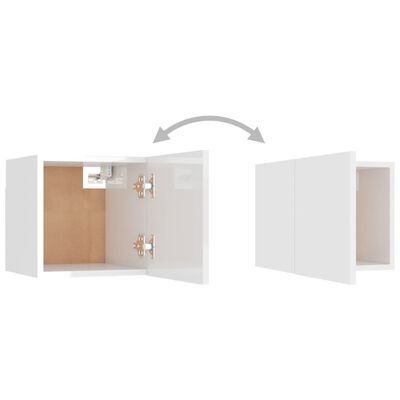 vidaXL Wall Mounted TV Cabinet High Gloss White 30.5x30x30 cm