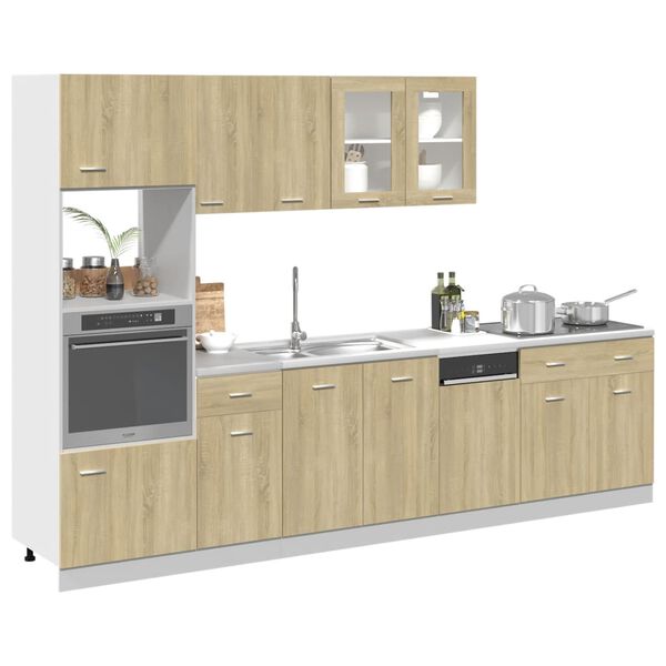 vidaXL 7 Piece Kitchen Cabinet Set Lyon Sonoma Oak Engineered Wood