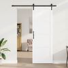 vidaXL Sliding Door White and Black 83 x 232 cm Solid Pine Wood