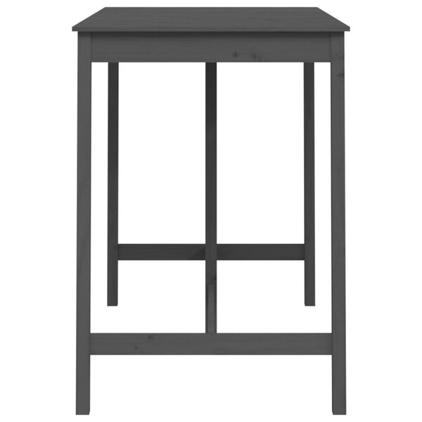 vidaXL Bar Table Grey 140x80x110 cm Solid Wood Pine