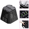 vidaXL Compost Bin | Black | Plastic | Large | Durable | Compost Bin | Square