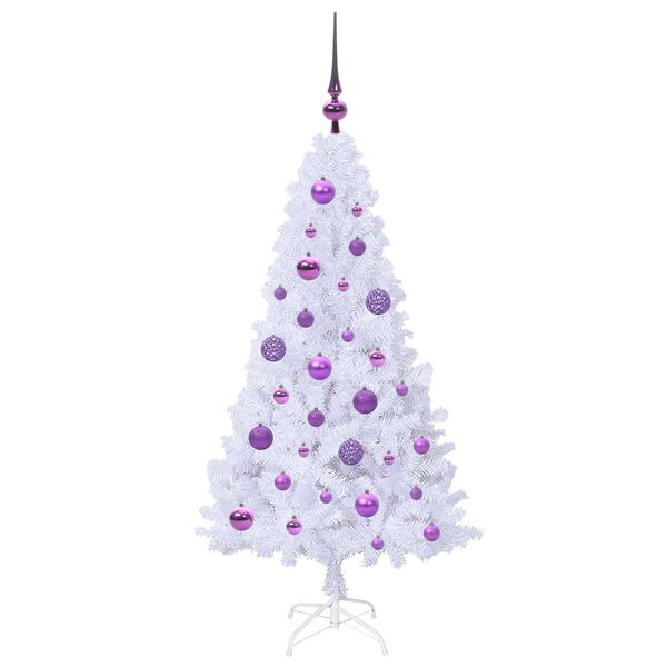 vidaXL Artificial Christmas Tree with Stand White 120 cm PVC and Steel