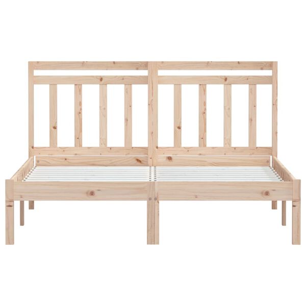 vidaXL Bed Frame without Mattress Solid Wood 140x200 cm (810017+814094)