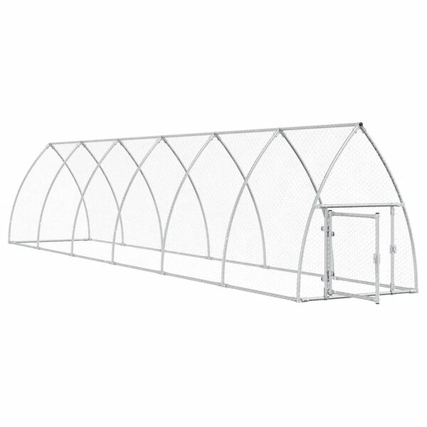vidaXL Chicken Cage Silver 600x105x120 cm Galvanised Steel