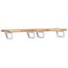 vidaXL Basin Shelf Wall Mounted Steel and Solid Wood Acacia