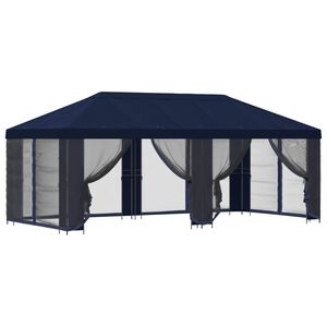vidaXL Garden Gazebo with Sidewalls 6 x 3 m Blue Polyester and Steel