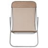 vidaXL Folding Beach Chairs 2 pcs Taupe Textilene&Powder-coated Steel