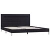 vidaXL Bed Frame with LED without Mattress Black Fabric 135x190 cm Double