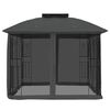 vidaXL Gazebo with Double Roof and Mesh Walls Anthracite 2.94x2.94 m Steel