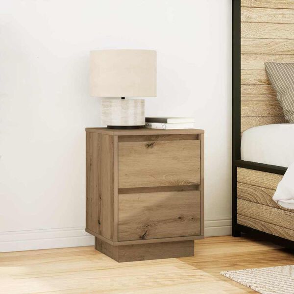 vidaXL Bedside Cabinets with LED Lights&nbsp;2 pcs Artisan Oak 38x34x50 cm