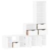 vidaXL 4 Piece TV Units with Storage ODDA White Solid Wood Pine