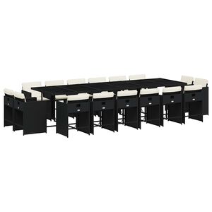 vidaXL Garden Dining Set | Black and Cream White