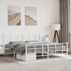 vidaXL Metal Bed Frame without Mattress with Footboard White 183x213cm