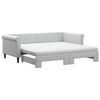 vidaXL Daybed with Trundle and Mattresses Light Grey 90x190 cm Velvet