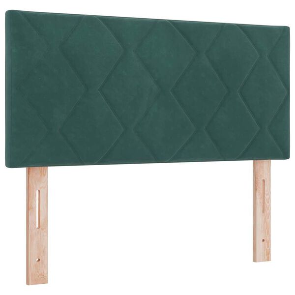 vidaXL LED Headboard with Headboard Dark Green 100 cm Faux Leather