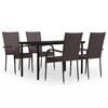vidaXL 5 Piece Garden Dining Set Brown and Black