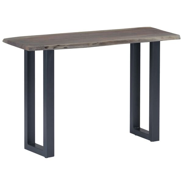 vidaXL Console Table Grey 115x35x76 cm Solid Aacia Wood and Iron