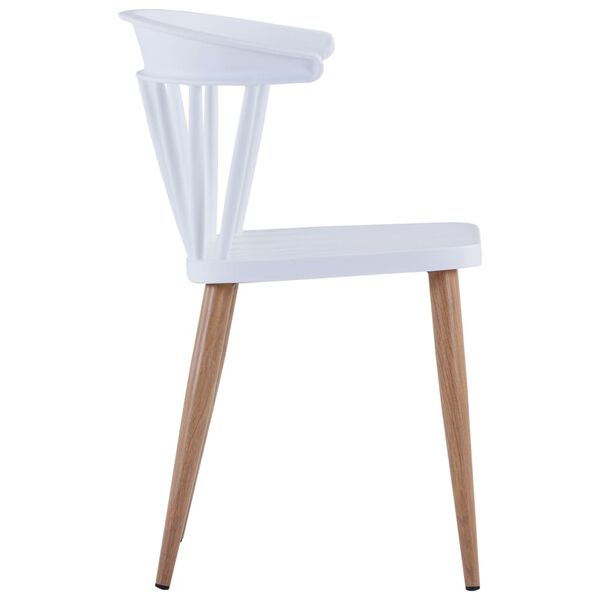 vidaXL Dining Chairs 2 pcs White Plastic