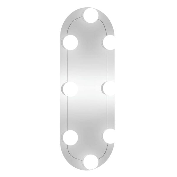 vidaXL Wall Mirror with LED Lights 15x40 cm Glass Oval