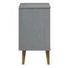 vidaXL Bedside Cabinet MOLDE Grey 40x35x65 cm Solid Wood Pine