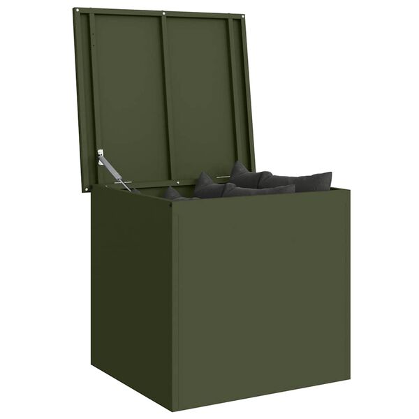vidaXL Outdoor Storage Box Olive Green 55 x 50.5 x 50 cm Steel