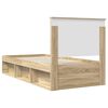vidaXL Bed Frame with Headboard Sonoma Oak 75 x 190 cm Solid Pine Wood