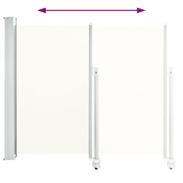 vidaXL Patio Retractable Side Awning 120 x 300 cm Cream