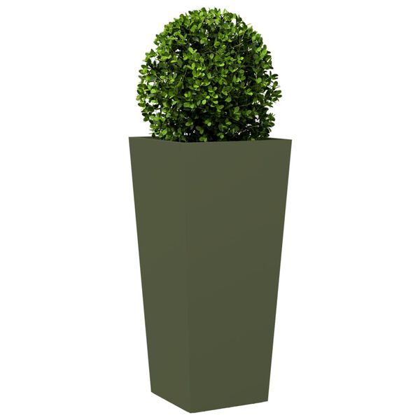 vidaXL Garden Planter Olive Green 35x35x75 cm Steel